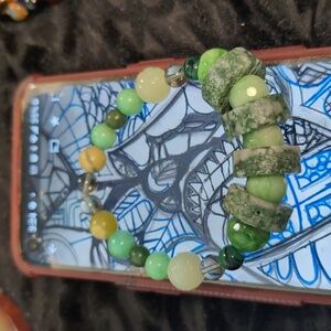 Original Design jade mixed bracelet unisex.